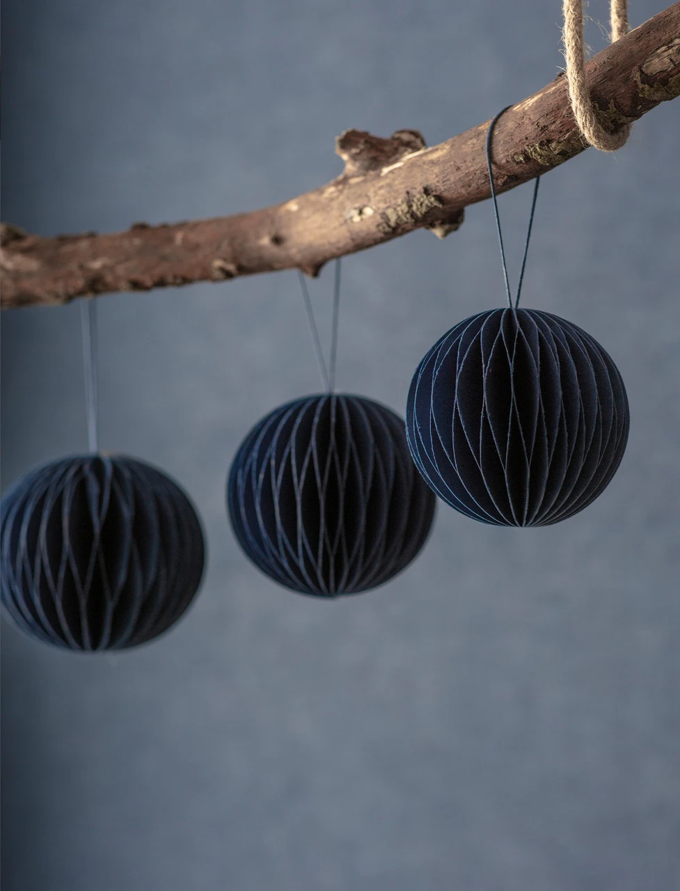 Set Of 3 Maddox Round Baubles - Ink 3 Set Of 3 Maddox Round Baubles - Ink