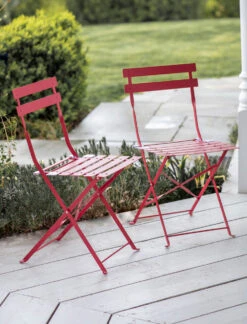 Pair Of Bistro Chairs - Pomegranate