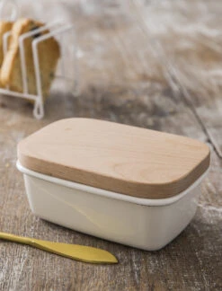Enamel Butter Dish - White