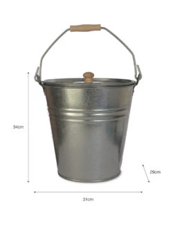 Bucket With Lid - Galvanised Steel -Modern Living Shop BUGA07 portrait 9 29549.1638462146