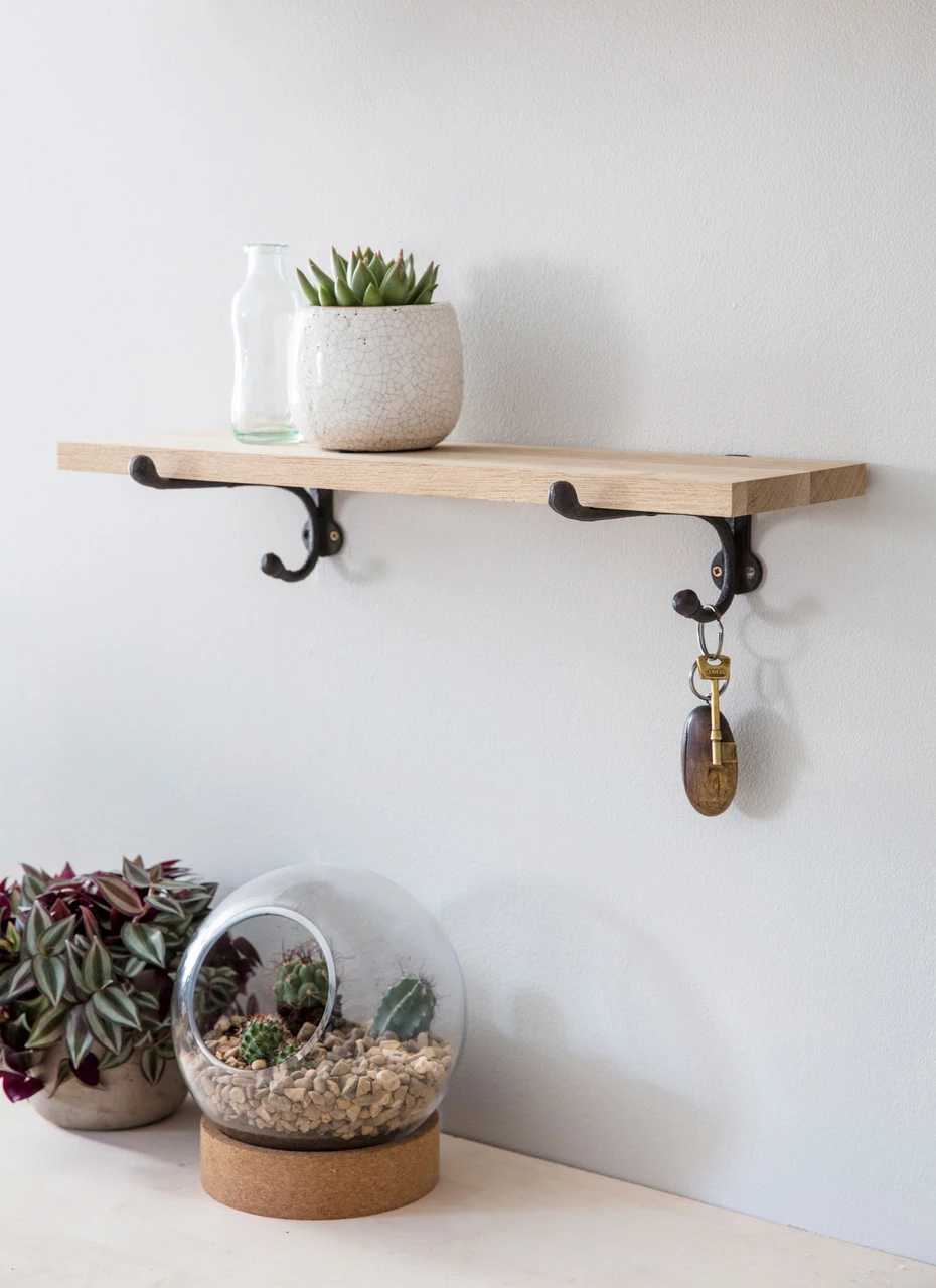 Oak & Cast Iron Shelf - Small 3 Oak & Cast Iron Shelf - Small