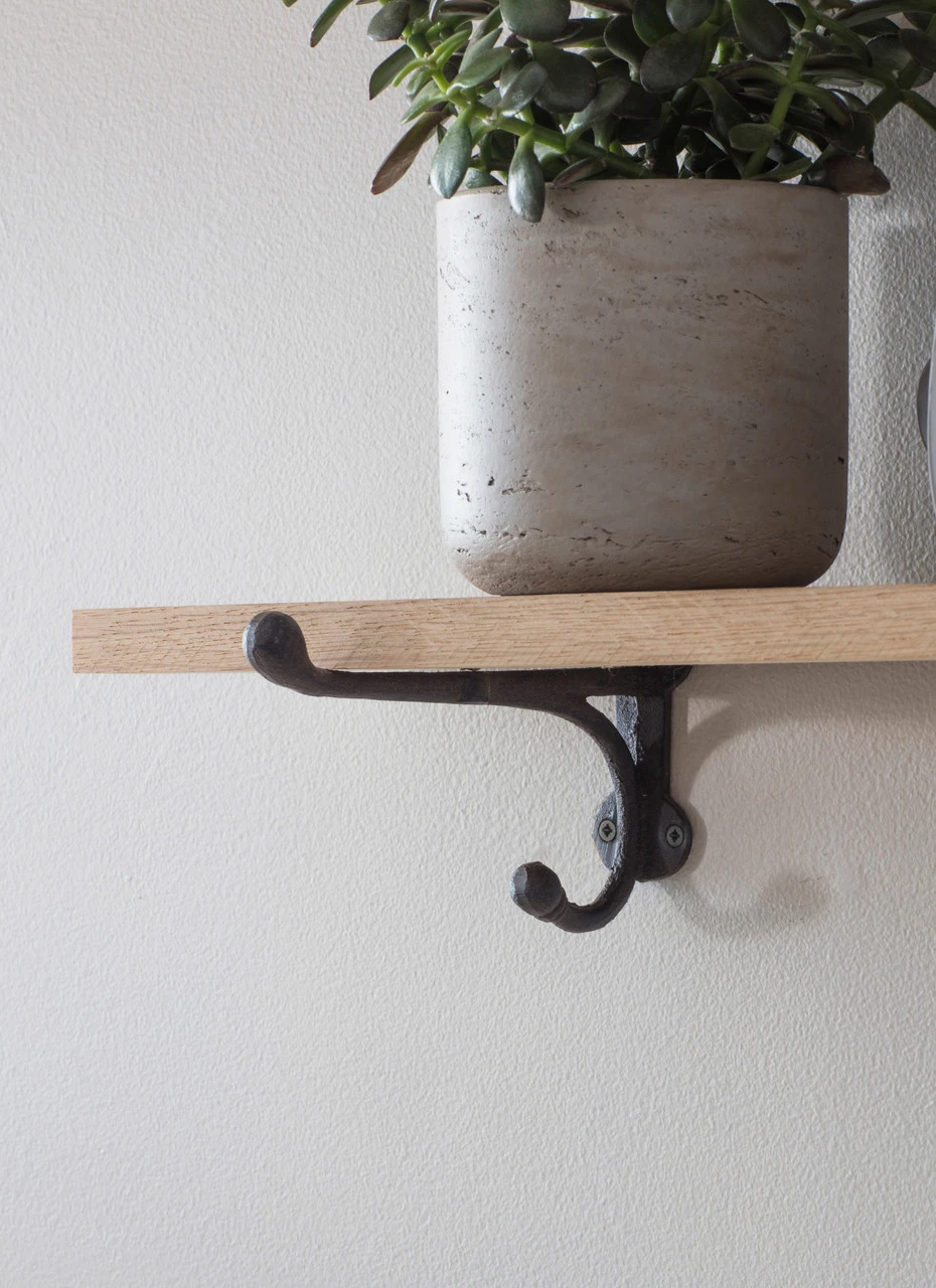 Oak & Cast Iron Shelf - Small 4 Oak & Cast Iron Shelf - Small - Image 2