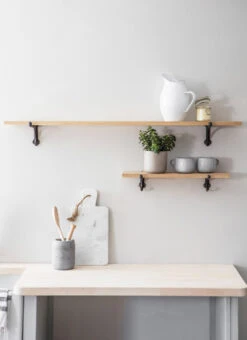 Oak & Cast Iron Shelf - Small 9 Oak & Cast Iron Shelf - Small -Modern Living Shop CBOA02 portrait 3 46030.1638462760