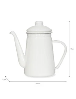 Enamel Coffee Pot - Warm White 9 Enamel Coffee Pot - Warm White -Modern Living Shop CPWW01 portrait 9 34490.1638464538