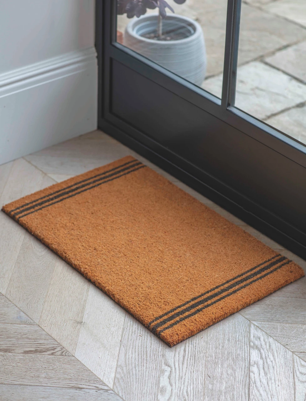 Triple Stripe Doormat - Natural - Small 3 Triple Stripe Doormat - Natural - Small