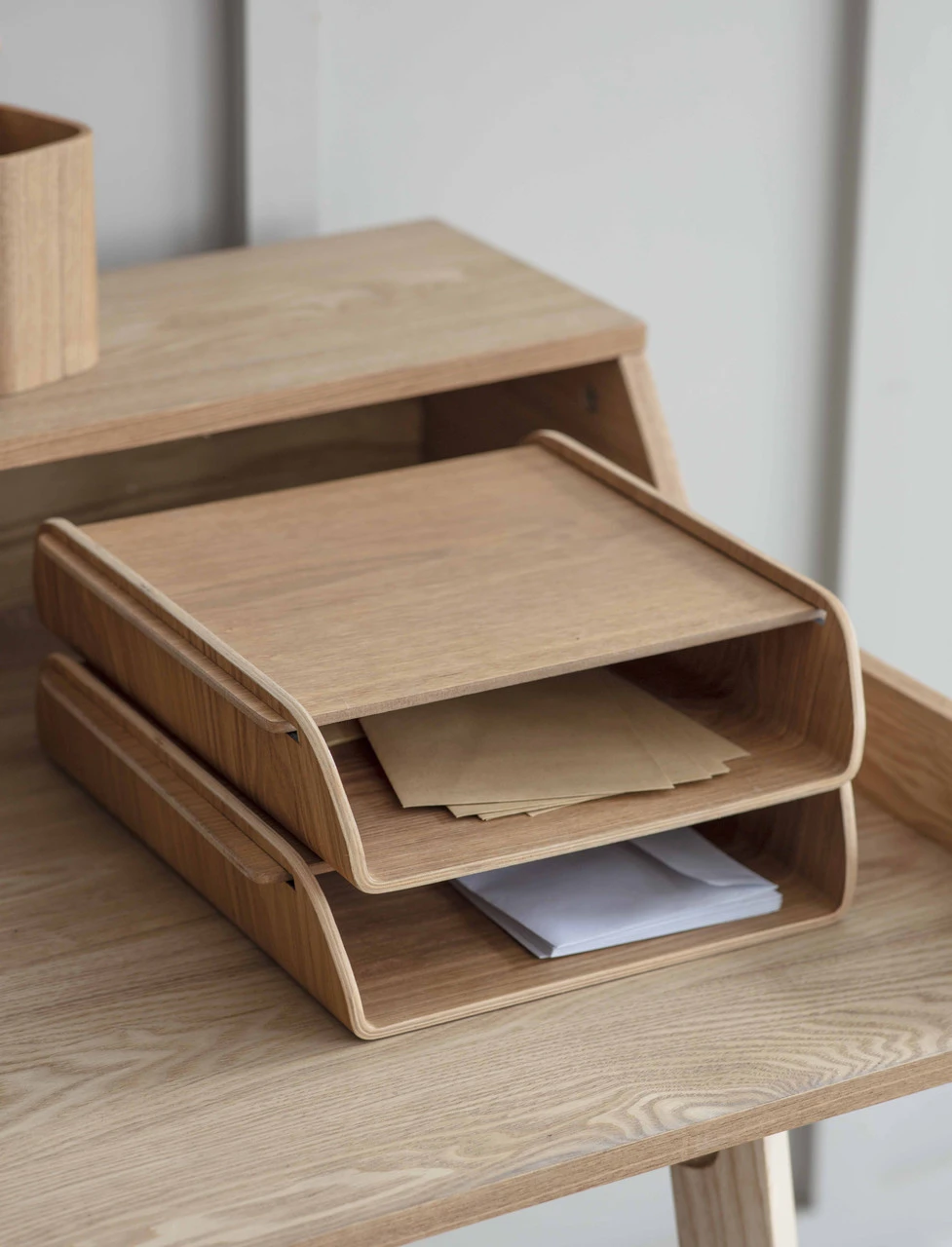 Brushfield Stacking Desk Organiser 3 Brushfield Stacking Desk Organiser