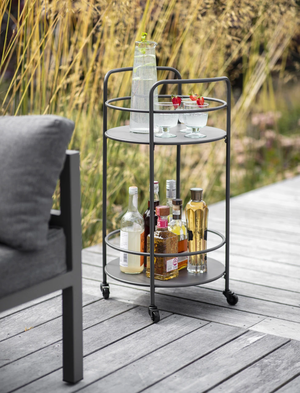 Round Drinks Trolley - Carbon 3 Round Drinks Trolley - Carbon