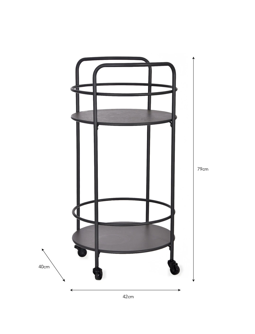 Round Drinks Trolley - Carbon 6 Round Drinks Trolley - Carbon - Image 4