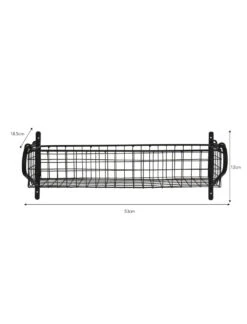 Wirework Basket Shelf - Black - Medium 9 Wirework Basket Shelf - Black - Medium -Modern Living Shop HBBL02 portrait 9 19335.1638543669
