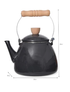 Enamel Stove Kettle - Carbon -Modern Living Shop KTCN01 portrait 9 06320.1638469470