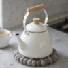 Enamel Stove Kettle - White -Modern Living Shop KTEN01 portrait 1 26188.1638469471