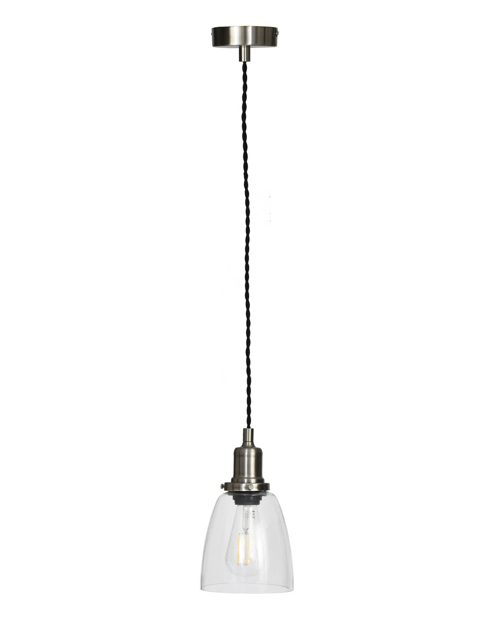 Hoxton Domed Pendant Light - Satin Nickel 5 Hoxton Domed Pendant Light - Satin Nickel - Image 3