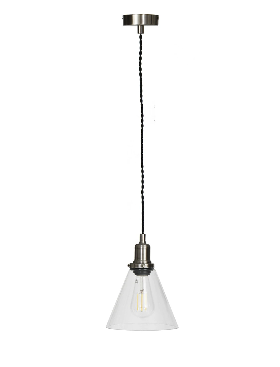Hoxton Cone Pendant Light - Satin Nickel 4 Hoxton Cone Pendant Light - Satin Nickel - Image 2
