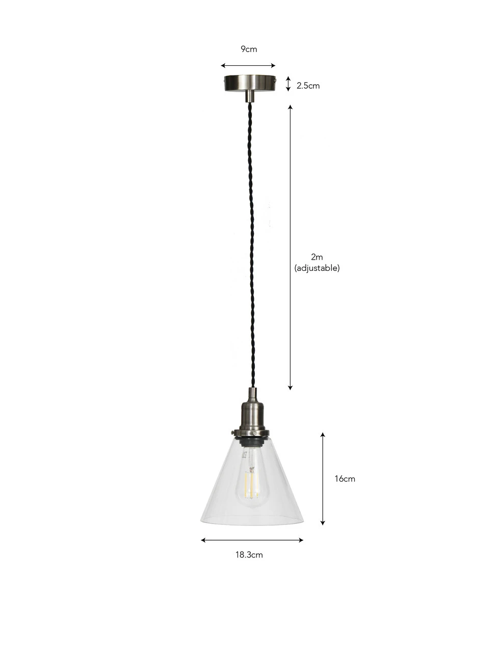 Hoxton Cone Pendant Light - Satin Nickel 5 Hoxton Cone Pendant Light - Satin Nickel - Image 3