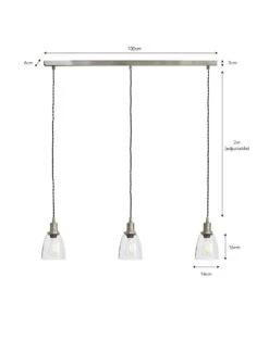Trio Of Hoxton Domed Pendant Light - Satin Nickel -Modern Living Shop LAHO17 portrait 9 20838.1638469896