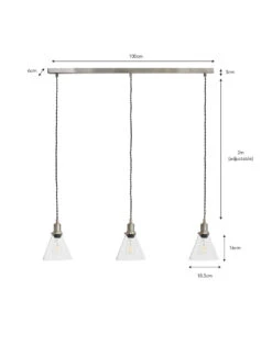 Trio Of Hoxton Cone Pendant Light - Satin Nickel 7 Trio Of Hoxton Cone Pendant Light - Satin Nickel -Modern Living Shop LAHO18 portrait 9 95213.1638469901