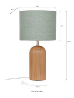 Kingsbury Oak Table Lamp - Thistle Green -Modern Living Shop LAKB04 portrait 9 11686.1638530427