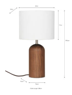 Kingsbury Walnut Table Lamp - White 7 Kingsbury Walnut Table Lamp - White -Modern Living Shop LAKB05 portrait 9 79499.1638530428