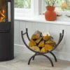 Wrought Iron Log Holder - Small 1 Wrought Iron Log Holder - Small -Modern Living Shop LOHO01 Portrait 1 21380.1698856046
