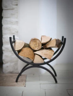 Wrought Iron Log Holder - Small -Modern Living Shop LOHO01 portrait 1 81663.1698856042