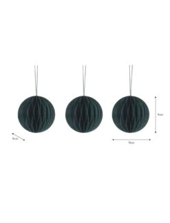 Set Of 3 Maddox Round Baubles - Forest Green -Modern Living Shop MBFG05 portrait 9 08114.1663930328