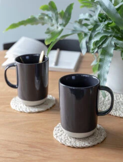 Pair Of Tall Holwell Mugs - Carbon