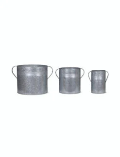 Set Of 3 Galvanised Steel Planters -Modern Living Shop PLGA01 portrait 8 92786.1638477258