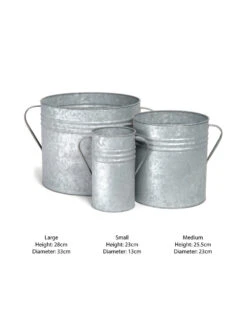 Set Of 3 Galvanised Steel Planters -Modern Living Shop PLGA01 portrait 9 54458.1638477259