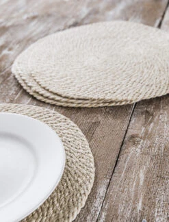 Set Of 4 Jute Placemats - Natural