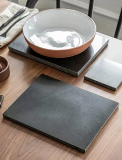 Set Of 2 Marble Placemats - Black