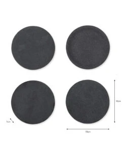 Set Of 4 Round Marble Coasters - Black -Modern Living Shop RCBM01 portrait 9 20026.1638479523