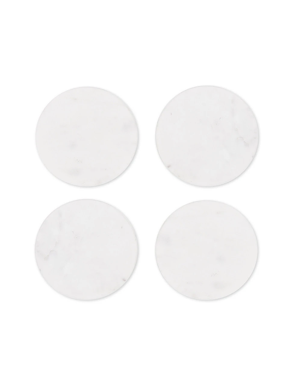 Set Of 4 Round Marble Coasters - White 4 Set Of 4 Round Marble Coasters - White - Image 2