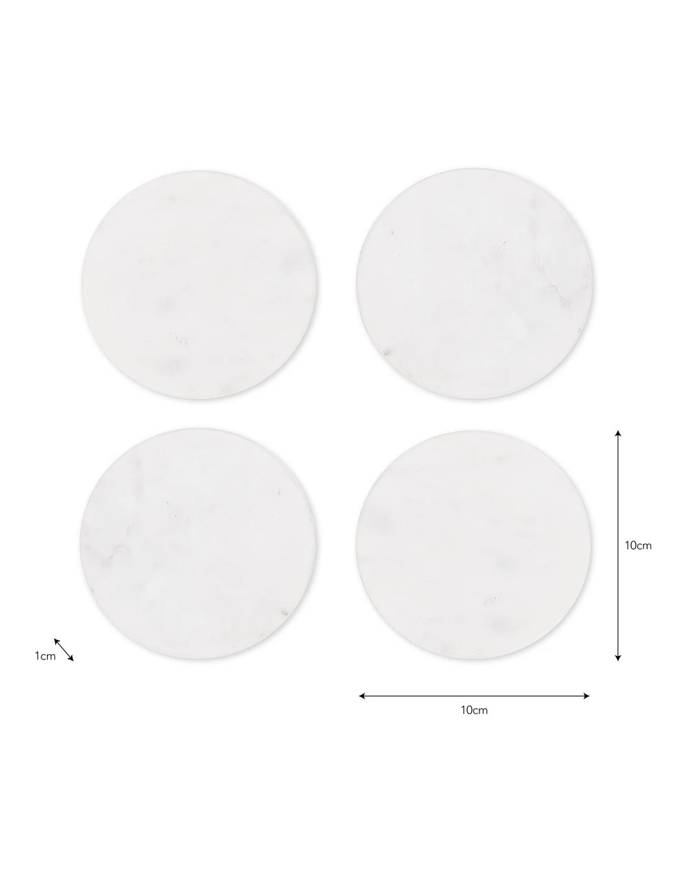 Set Of 4 Round Marble Coasters - White 5 Set Of 4 Round Marble Coasters - White - Image 3