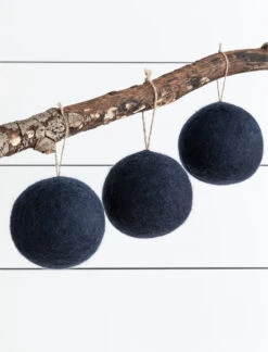 Set Of 3 Southwold Baubles - Large - Ink