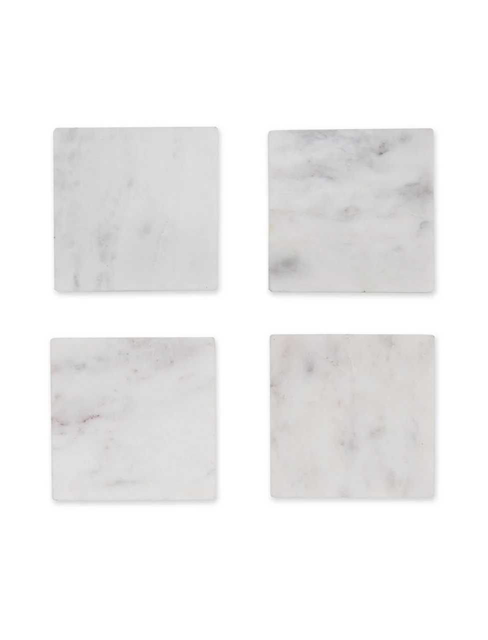 Set Of 4 Square Marble Coasters - White 4 Set Of 4 Square Marble Coasters - White - Image 2