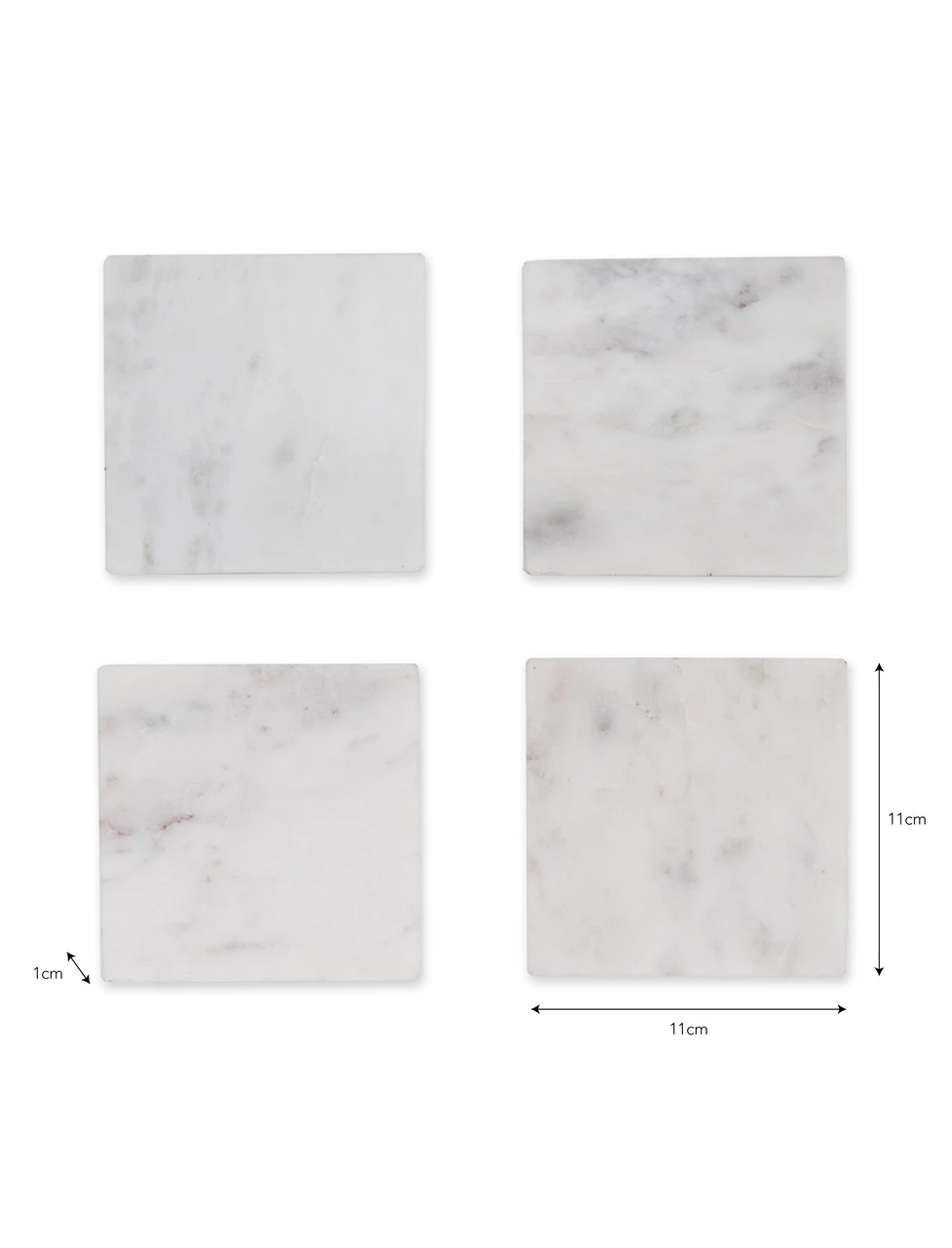 Set Of 4 Square Marble Coasters - White 5 Set Of 4 Square Marble Coasters - White - Image 3