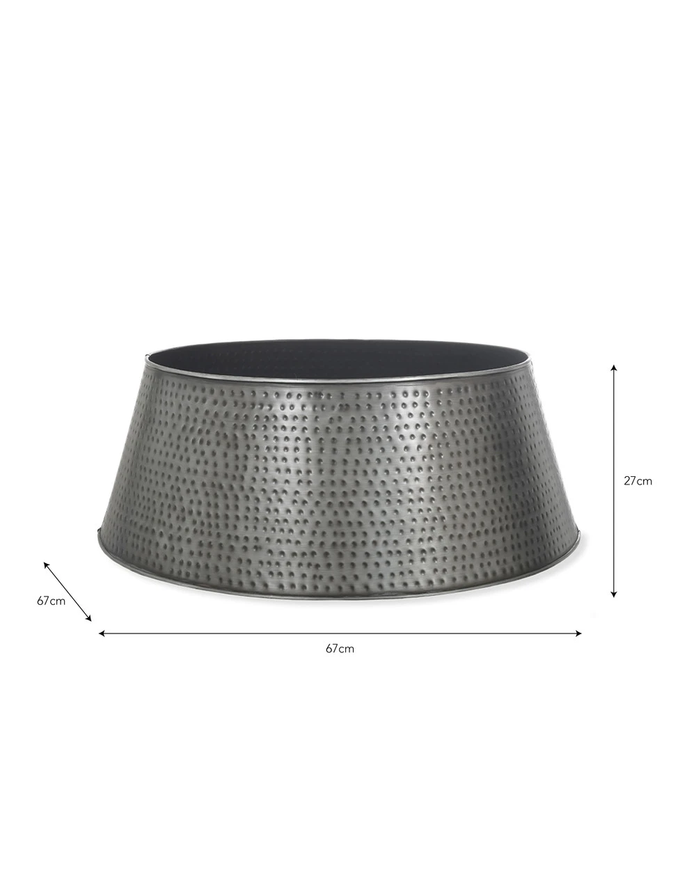 Hammered Christmas Tree Skirt - Antique Pewter 5 Hammered Christmas Tree Skirt - Antique Pewter - Image 3