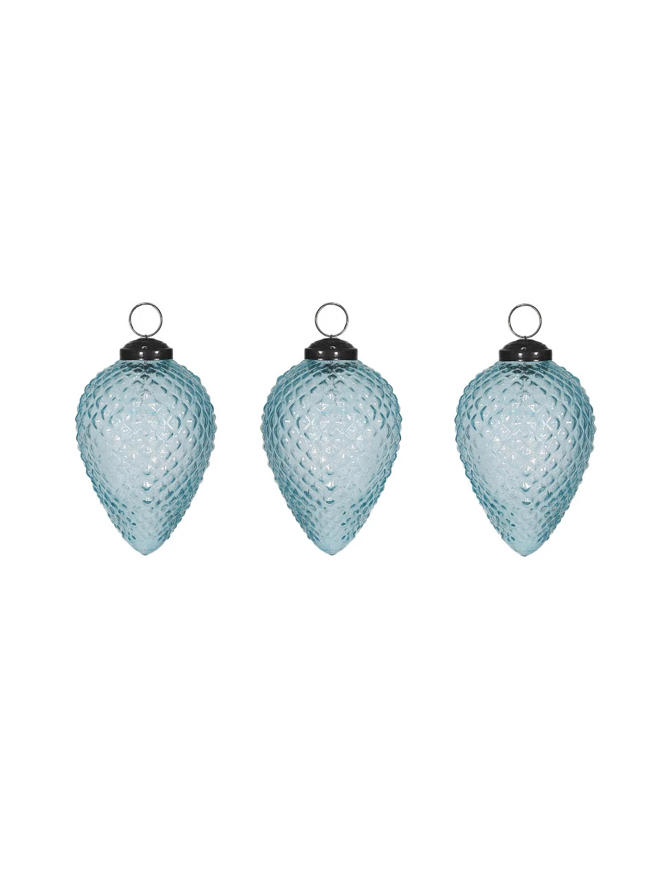 Set Of 3 Elkstone Baubles - Tarn Blue - Image 2