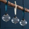 Set Of 3 Hailes Teardrop Baubles - Clear -Modern Living Shop TBRG01 portrait 1 94275.1638484867